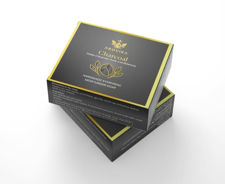 AROVIKA Charcoal Handmade Ayurvedic Soap - Image 2